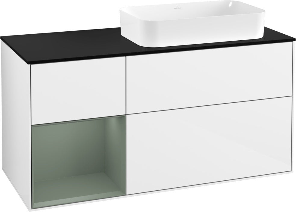 Villeroy & Boch Finion Waschtischunterschrank 120 cm Glossy White Lacquer mit Beleuchtung