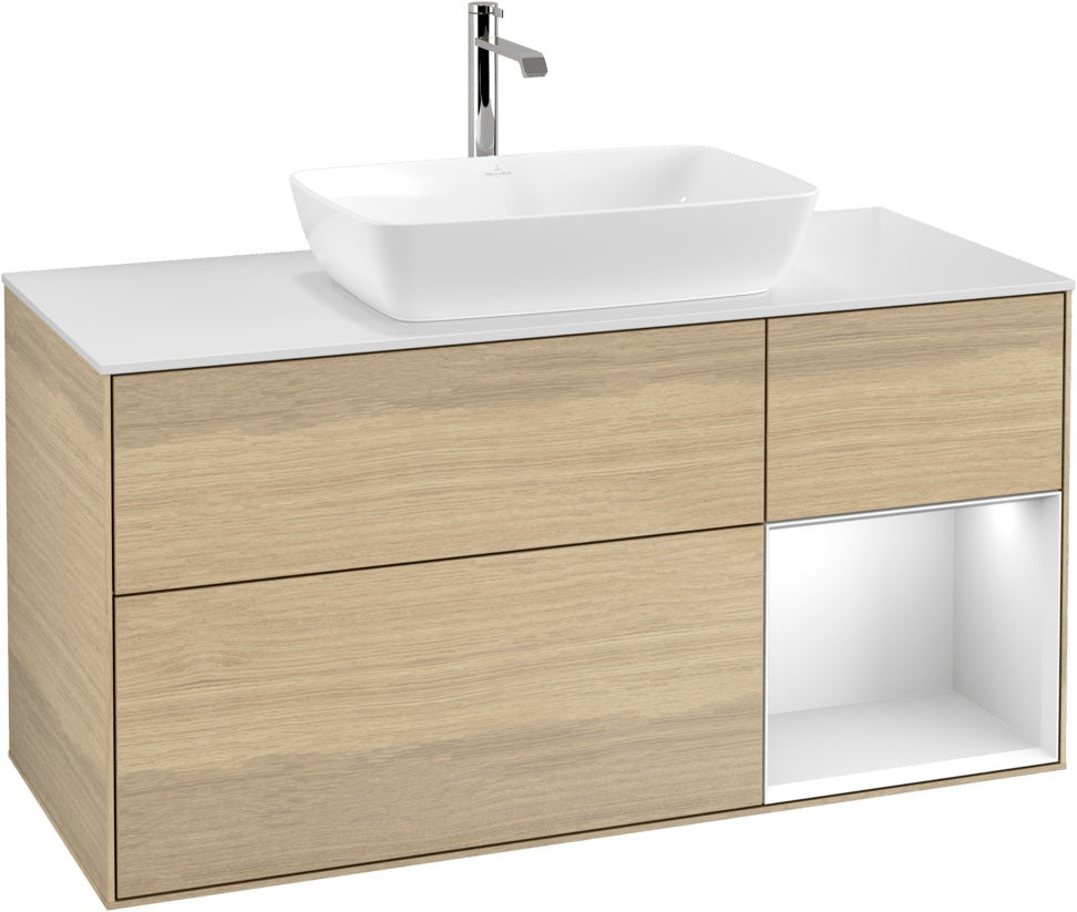 Villeroy & Boch Waschtischunterschrank Finion G831G 1200 mm Glossy White Lacquer mit Beleuchtung