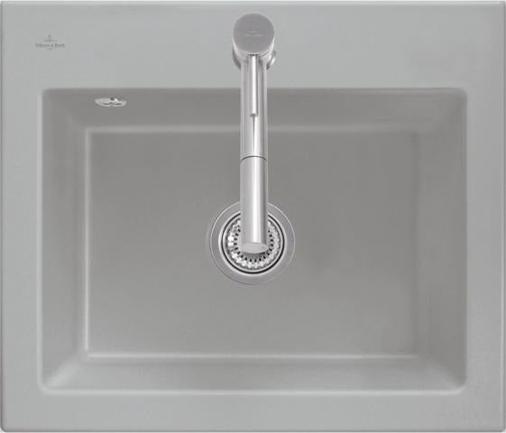 Villeroy & Boch Subway 60 S flat Einbauspüle 565x475mm Keramik Ebony CeramicPlus