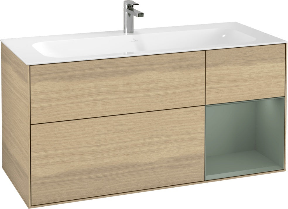 Villeroy & Boch Finion Waschbeckenunterschrank Glossy White Lacquer 1196 mm mit LED-Beleuchtung