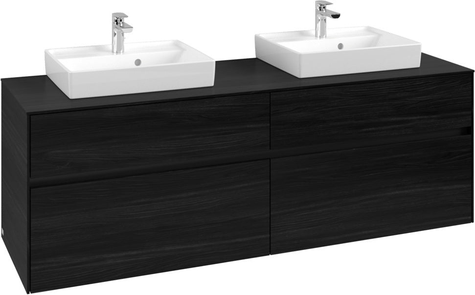 Villeroy & Boch Waschbeckenunterschrank Collaro C021 B0 1600 mm Black Oak mit Beleuchtung & SoftClosing