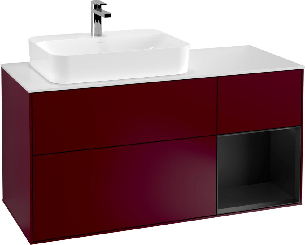 Villeroy & Boch Waschtischunterschrank Finion F401G 1200 mm Glossy White Lacquer mit Beleuchtung