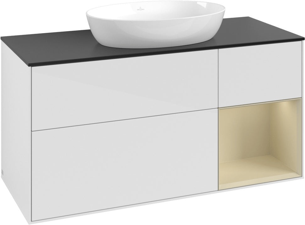 Villeroy & Boch Finion Waschtischunterschrank FA72GFGF 1200 mm Glossy White Lacquer mit LED-Beleuchtung