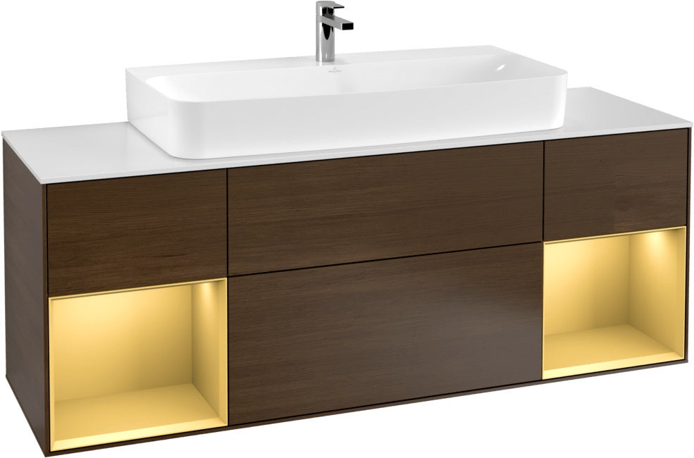 Villeroy & Boch Finion Waschtischunterschrank 1600 mm Glossy White Lacquer mit Beleuchtung