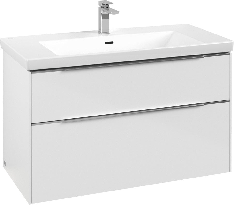 Villeroy & Boch Subway 3.0 Waschtischunterschrank C570L0 Brilliant White mit LED-Beleuchtung und SoftClosing