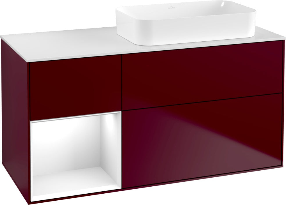 Villeroy & Boch Finion Waschtischunterschrank 1200 mm Glossy White mit Beleuchtung