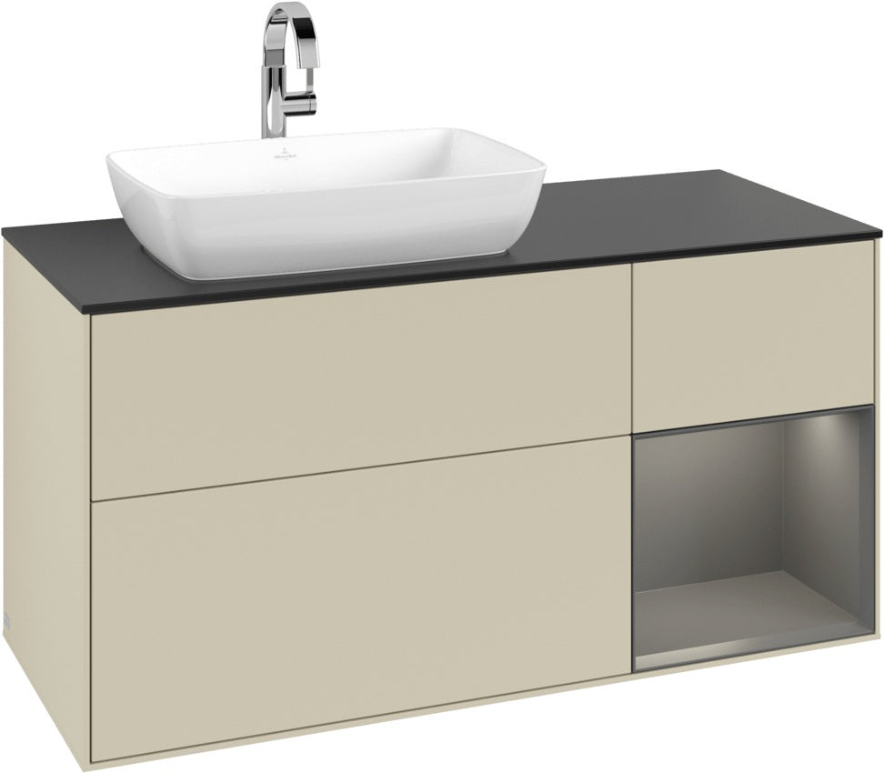 Villeroy & Boch Finion Waschtischunterschrank 1200 mm Glossy White mit Beleuchtung und SoftClosing