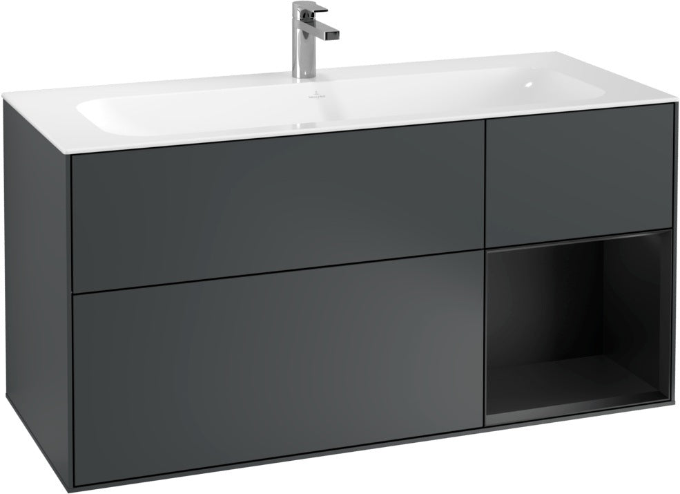 Villeroy & Boch Finion Waschbeckenunterschrank Glossy White Lacquer 1196 mm mit LED-Beleuchtung