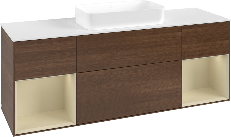 Villeroy & Boch Finion Waschtischunterschrank 1600 mm Glossy White Lacquer mit Beleuchtung