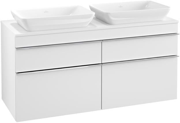Villeroy & Boch Venticello Waschtischunterschrank 1257 mm Glossy White, 4 Auszüge, für 2 Waschtische