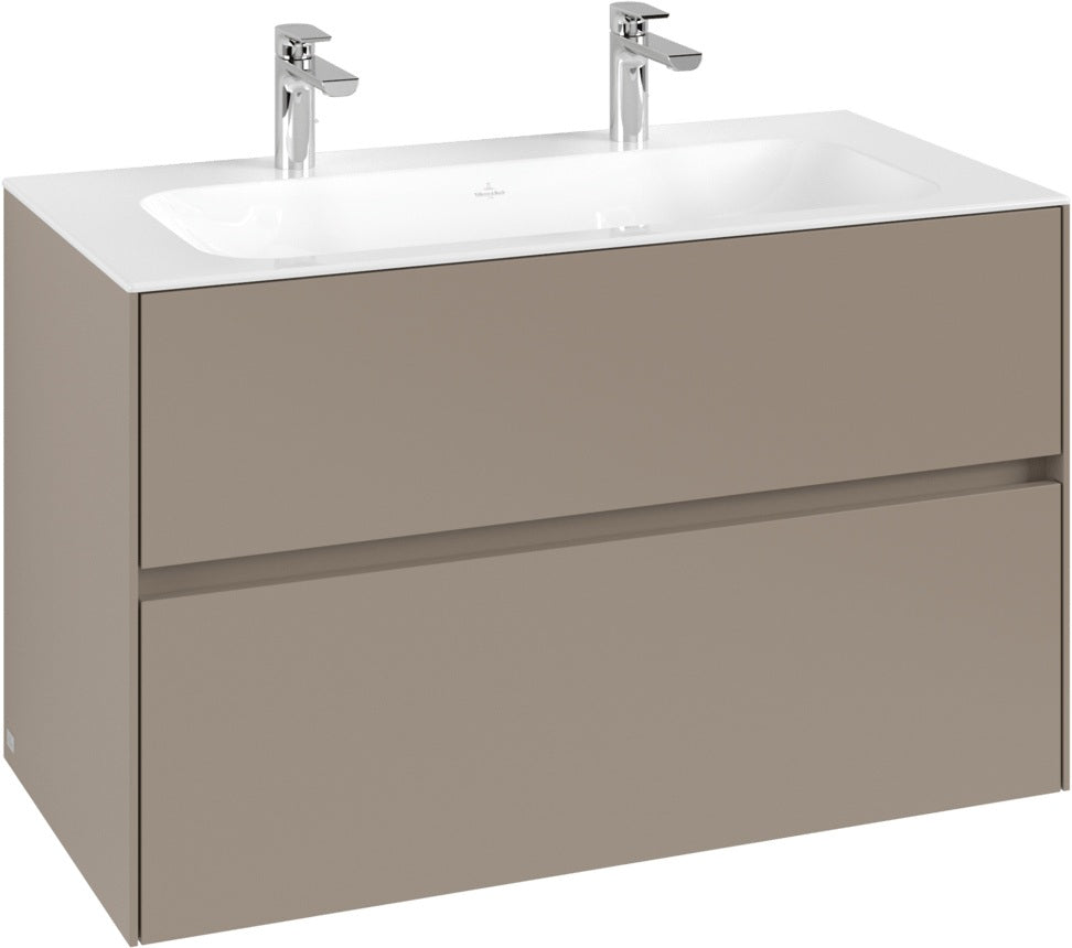 Villeroy & Boch Waschbeckenunterschrank Collaro C13900 in White Oak – 996 mm, 2 Auszüge, SoftClosing