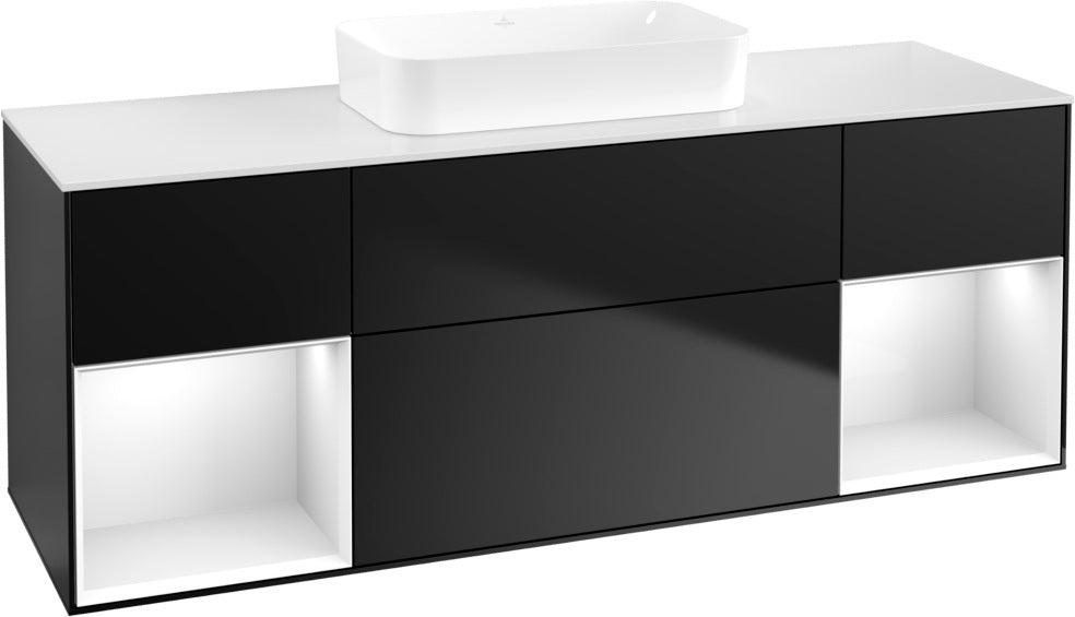 Villeroy & Boch Finion Waschtischunterschrank 1600 mm Glossy White Lacquer mit Beleuchtung