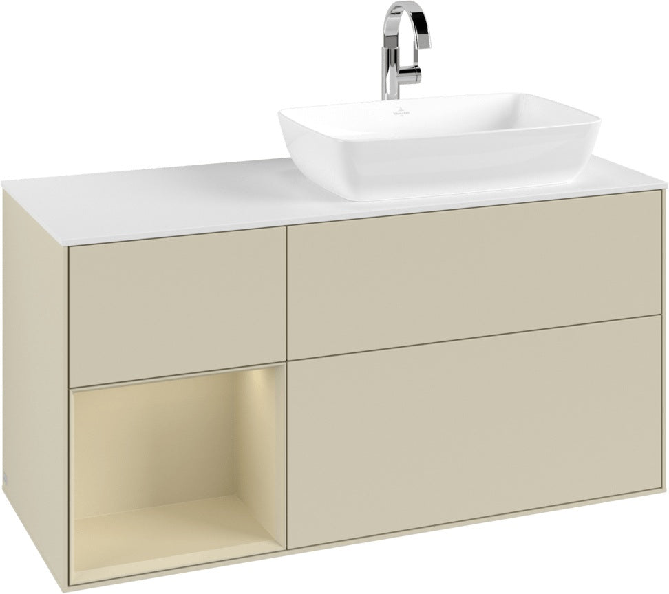 Villeroy & Boch Finion Waschbeckenunterschrank 1200 mm Glossy White Lacquer mit Beleuchtung