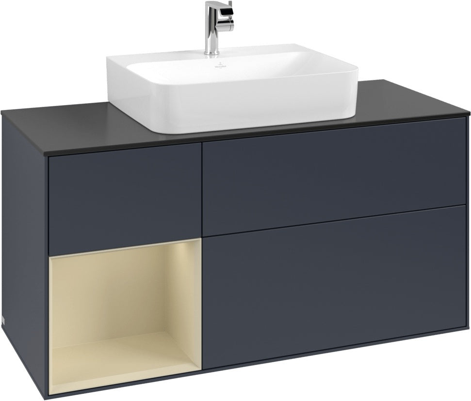 Villeroy & Boch Finion Waschbeckenunterschrank 1200 mm Glossy White mit Beleuchtung