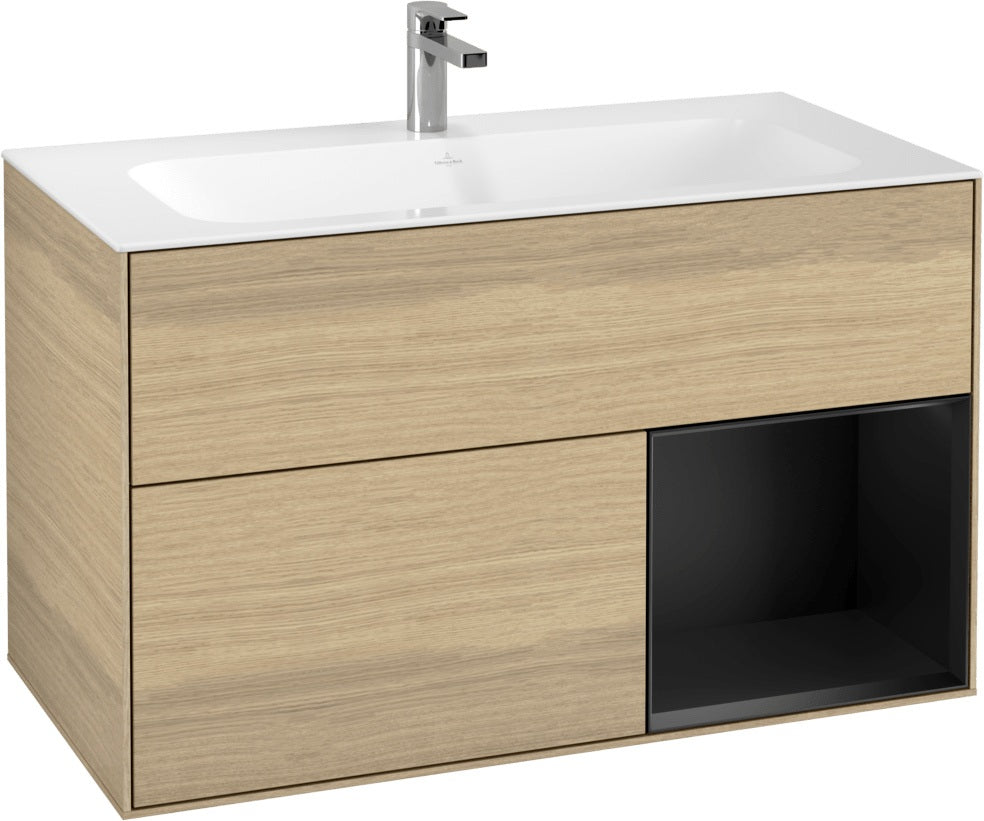 Villeroy & Boch Finion Waschtischunterschrank 996 mm Glossy White Lacquer mit LED-Beleuchtung