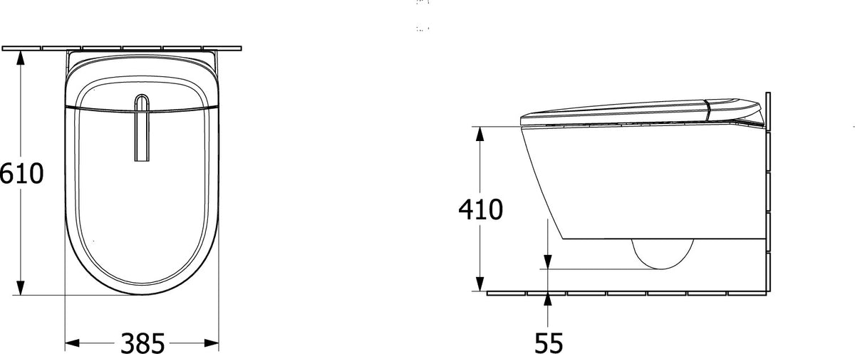 Villeroy & Boch Dusch-WC Supreo V16EN2 – wandhängend, Pure Black CeramicPlus, spülrandlos