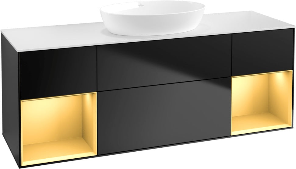 Villeroy & Boch Finion Waschbeckenunterschrank 1600 mm Glossy White Lacquer – mit LED-Beleuchtung
