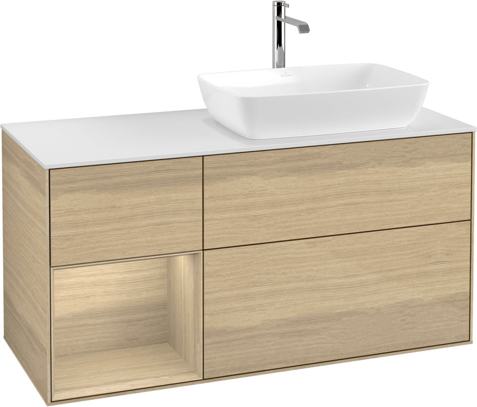 Villeroy & Boch Finion Waschbeckenunterschrank 1200 mm Glossy White Lacquer mit Beleuchtung