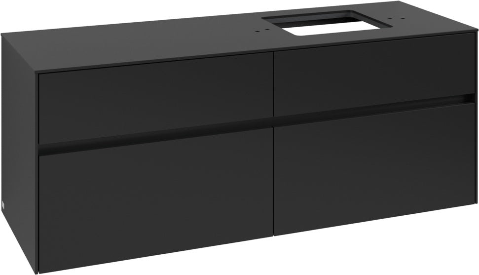 Villeroy & Boch Waschbeckenunterschrank Collaro C133 1400 mm Volcano Black mit 4 Auszügen
