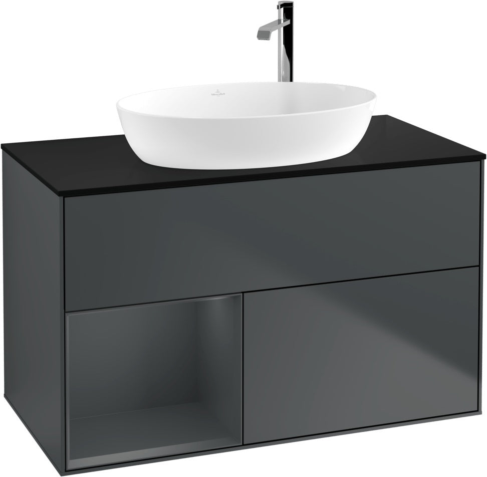 Villeroy & Boch Finion Waschbeckenunterschrank G892G 1000 mm Glossy White Lacquer mit Beleuchtung