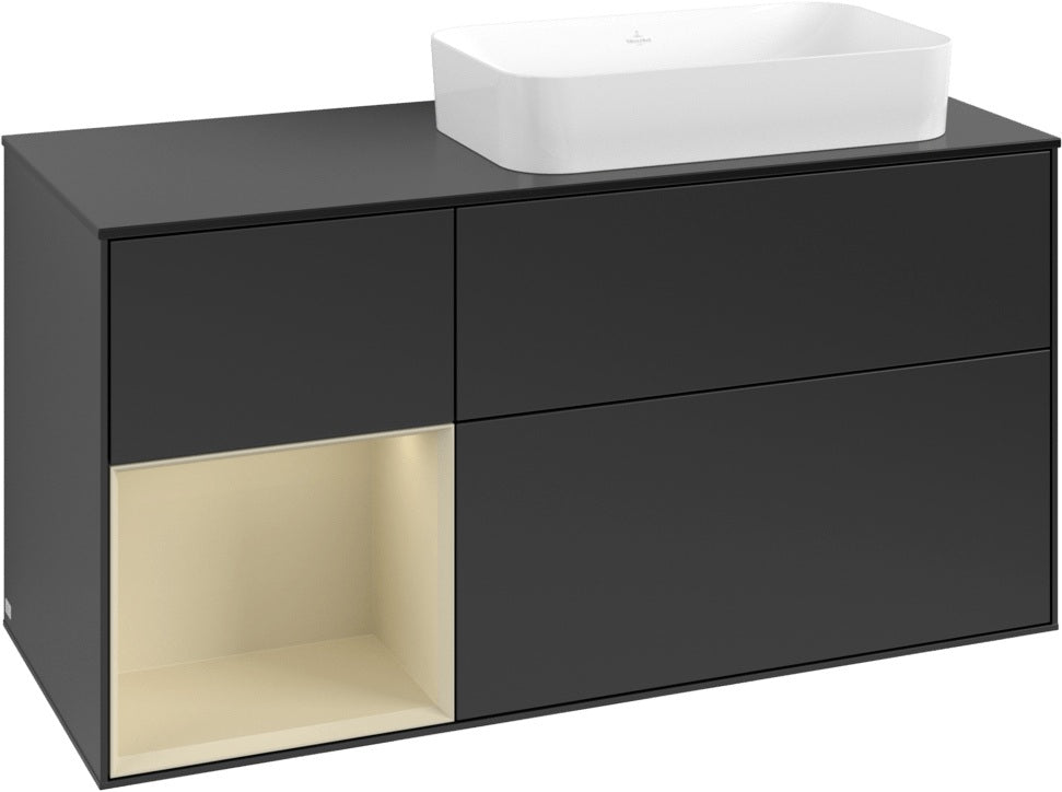 Villeroy & Boch Finion Waschtischunterschrank 120 cm Glossy White Lacquer mit Beleuchtung