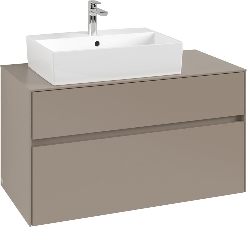 Villeroy & Boch Waschtischunterschrank Collaro C12600 Taupe 1000 mm mit SoftClosing