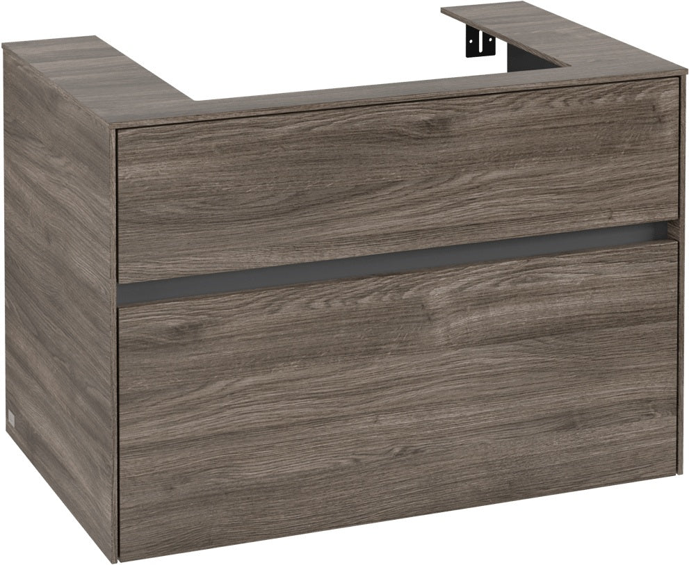 Villeroy & Boch Waschtischunterschrank Collaro C080 Stone Oak 800 mm mit SoftClosing und 2 Auszügen