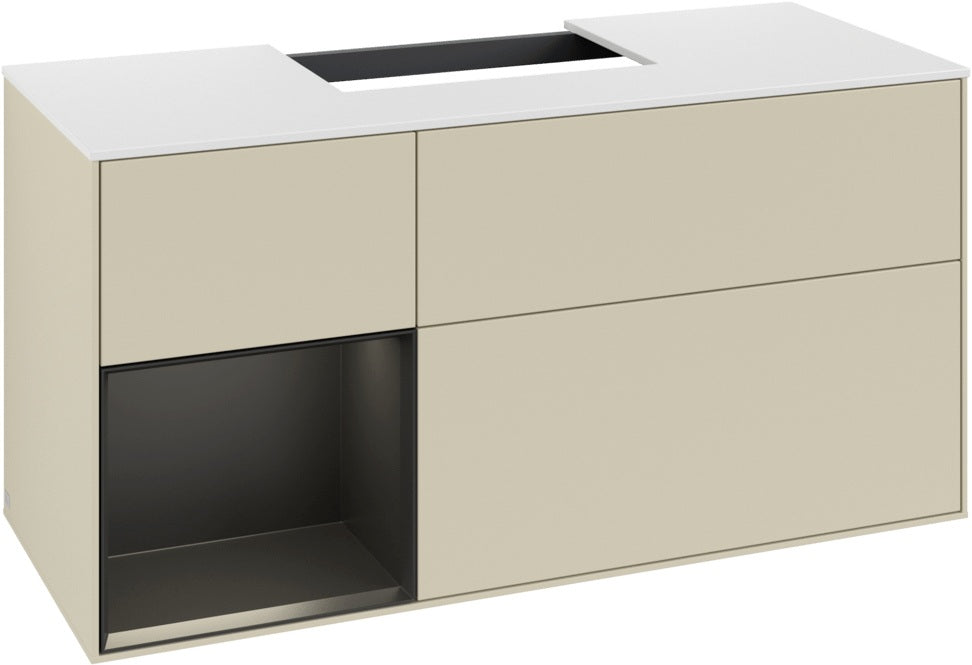 Villeroy & Boch Finion Waschtischunterschrank G161G 1200 mm Glossy White Lacquer mit LED-Beleuchtung