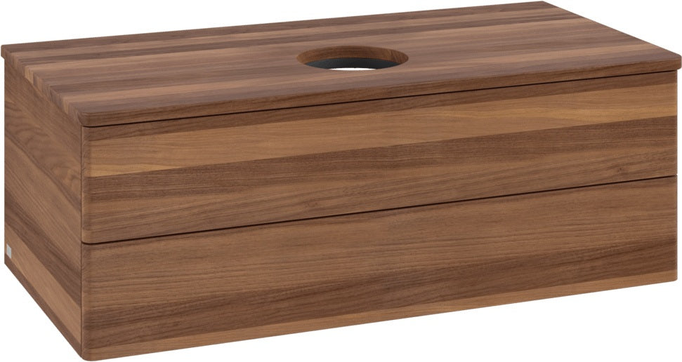 Villeroy & Boch Antao Waschbeckenunterschrank 1000 mm Warm Walnut – 2 Auszüge, Push-to-Open