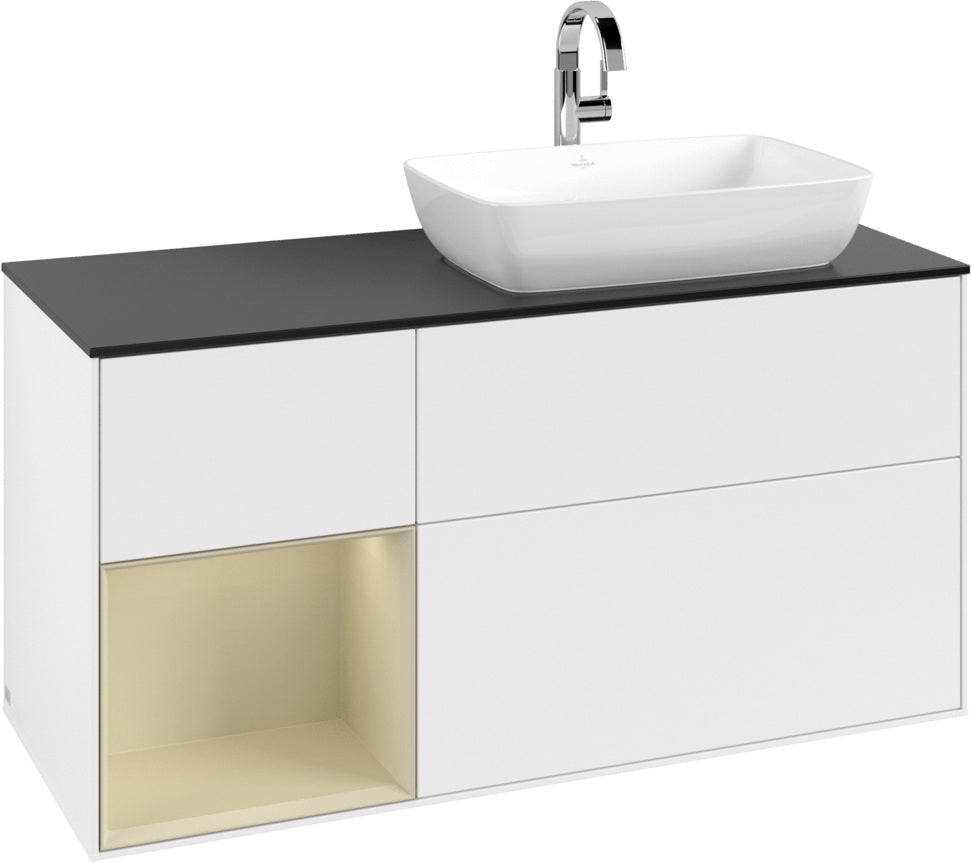 Villeroy & Boch Finion Waschtischunterschrank 1200 mm Glossy White Lacquer mit Beleuchtung