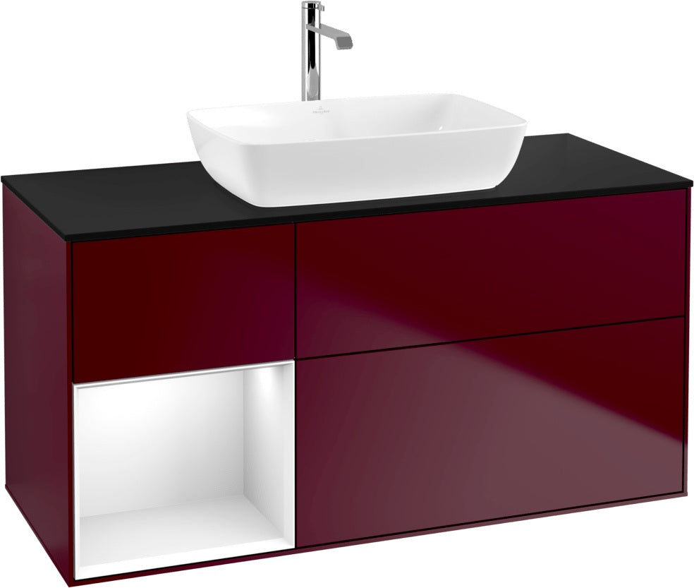 Villeroy & Boch Finion Waschtischunterschrank 1200 mm Glossy White Lacquer mit Beleuchtung