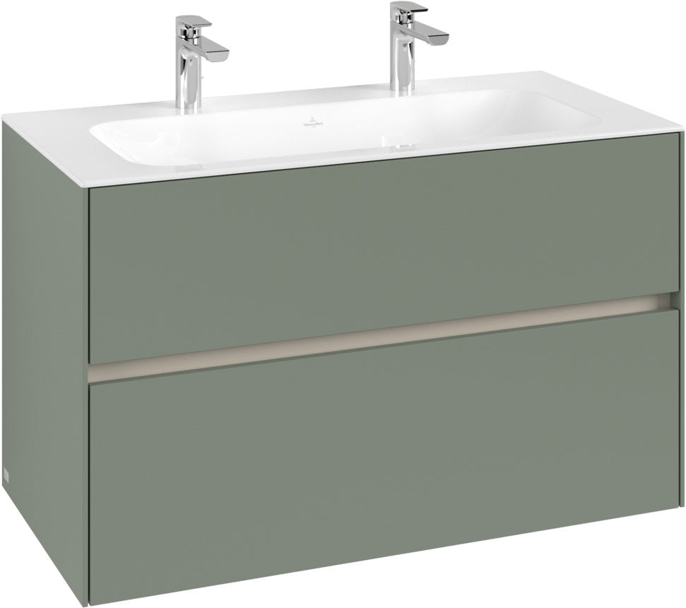 Villeroy & Boch Waschbeckenunterschrank Collaro C13900 in White Oak – 996 mm, 2 Auszüge, SoftClosing
