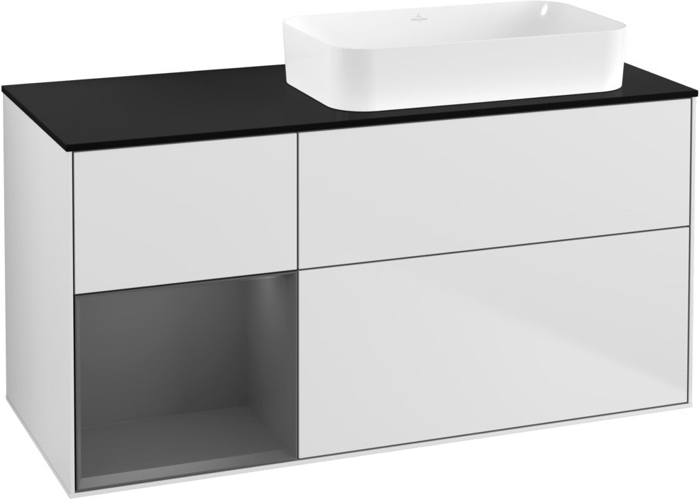 Villeroy & Boch Finion Waschtischunterschrank 120 cm Glossy White Lacquer mit Beleuchtung