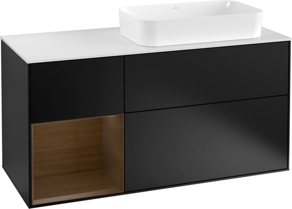 Villeroy & Boch Finion Waschbeckenunterschrank 1200 mm Glossy White Lacquer mit LED-Beleuchtung