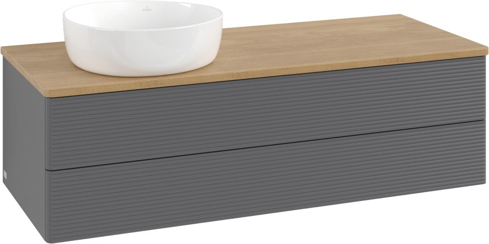 Villeroy & Boch Antao Waschtischunterschrank 1200 mm Anthrazit Matt mit 2 Auszügen
