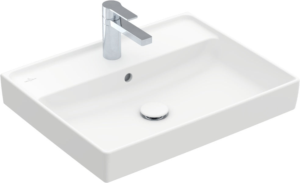 Villeroy & Boch Collaro Wandwaschbecken 600x470 mm Stone White CeramicPlus – Matt, mit Überlauf