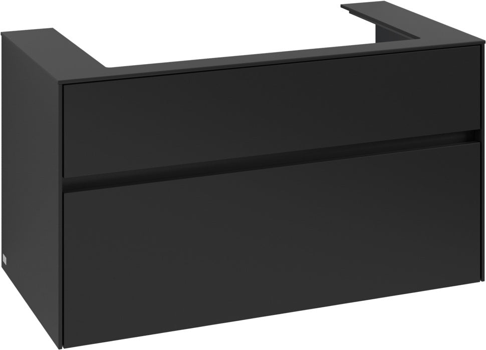 Villeroy & Boch Collaro Waschtischunterschrank 1000 mm mit LED-Beleuchtung und 2 Auszügen in White Wood