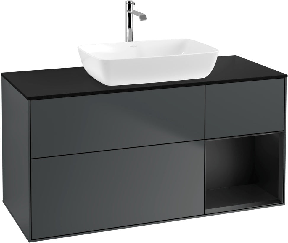 Villeroy & Boch Finion Waschbeckenunterschrank 1200 mm Glossy White Lacquer mit Beleuchtung