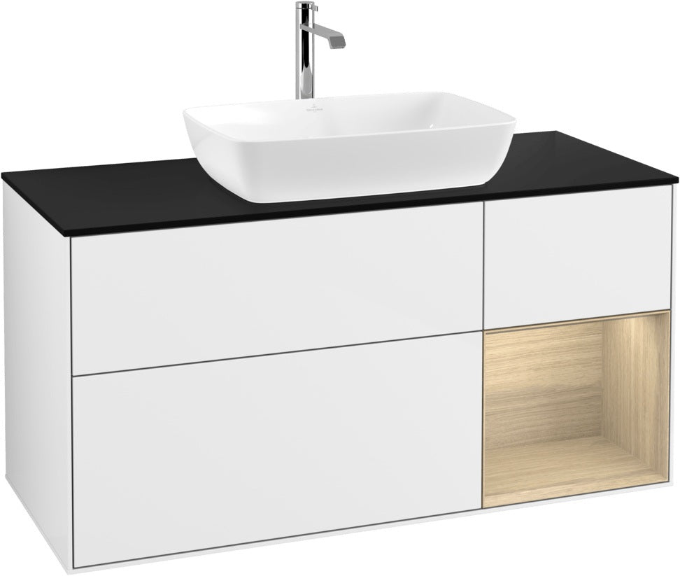 Villeroy & Boch Finion Waschbeckenunterschrank 1200 mm Glossy White Lacquer mit Beleuchtung