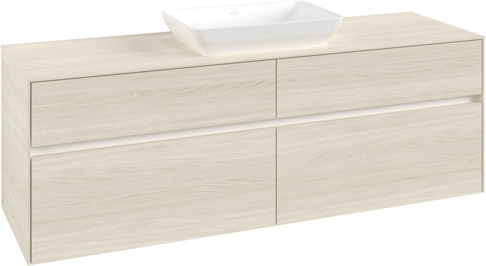 Villeroy & Boch Waschtischunterschrank Collaro C120 B0 1600 mm White Oak mit LED-Beleuchtung