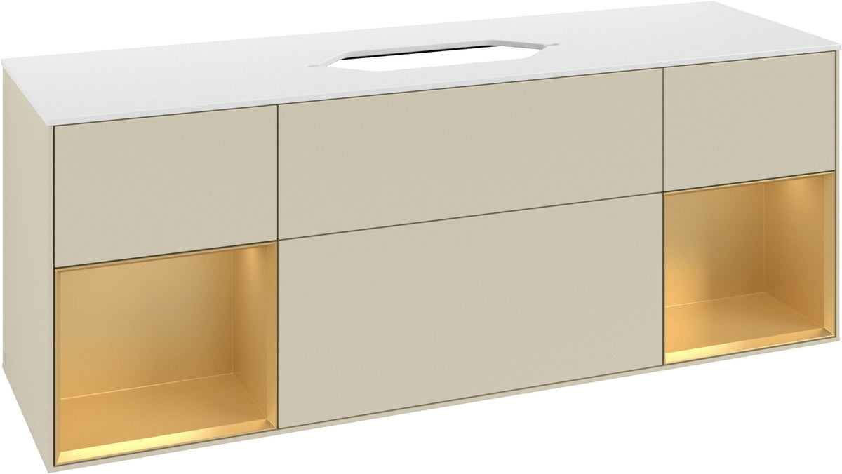 Villeroy & Boch Finion Waschtischunterschrank 1600 mm Glossy White Lacquer mit Beleuchtung