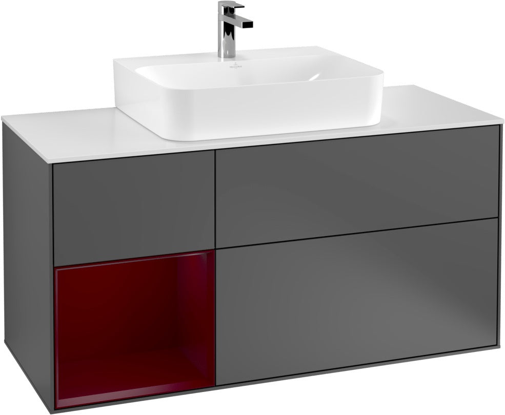 Villeroy & Boch Finion Waschtischunterschrank G161G 1200 mm Glossy White Lacquer mit LED-Beleuchtung