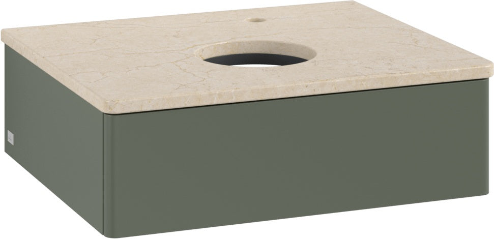 Villeroy & Boch Waschtischunterschrank Antao 600 mm, 1 Auszug, SoftClosing, Beleuchtung, Anthrazit Matt