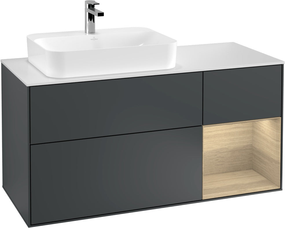 Villeroy & Boch Waschtischunterschrank Finion F401G 1200 mm Glossy White Lacquer mit Beleuchtung