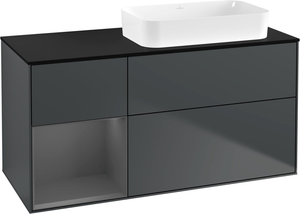 Villeroy & Boch Finion Waschtischunterschrank 120 cm Glossy White Lacquer mit Beleuchtung
