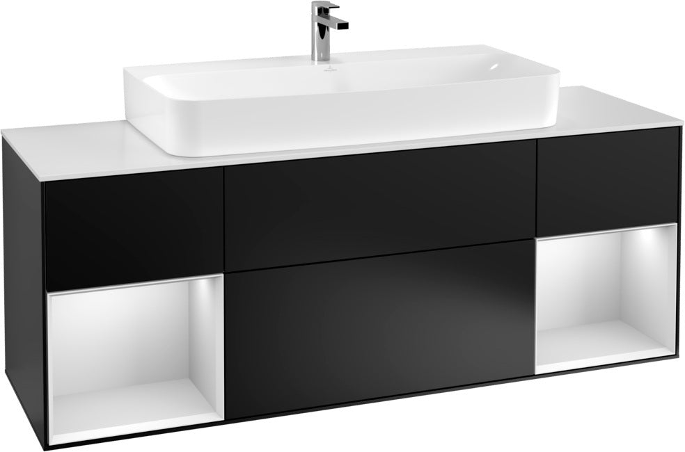 Villeroy & Boch Finion Waschtischunterschrank 1600 mm Glossy White Lacquer mit Beleuchtung