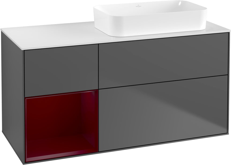 Villeroy & Boch Finion Waschtischunterschrank 1200 mm Glossy White mit Beleuchtung