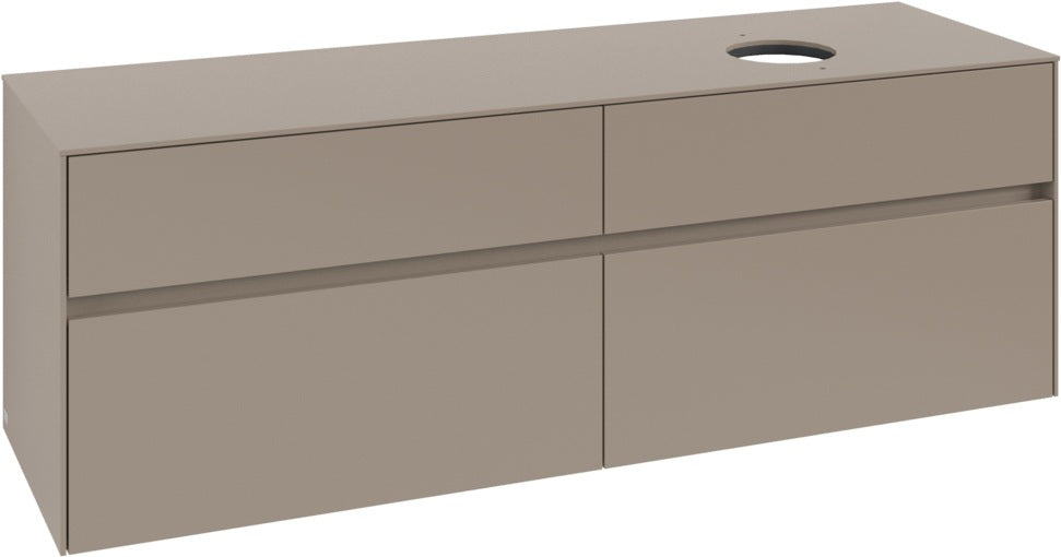 Villeroy & Boch Waschbeckenunterschrank Collaro C051 B0 1600 mm Taupe mit Beleuchtung
