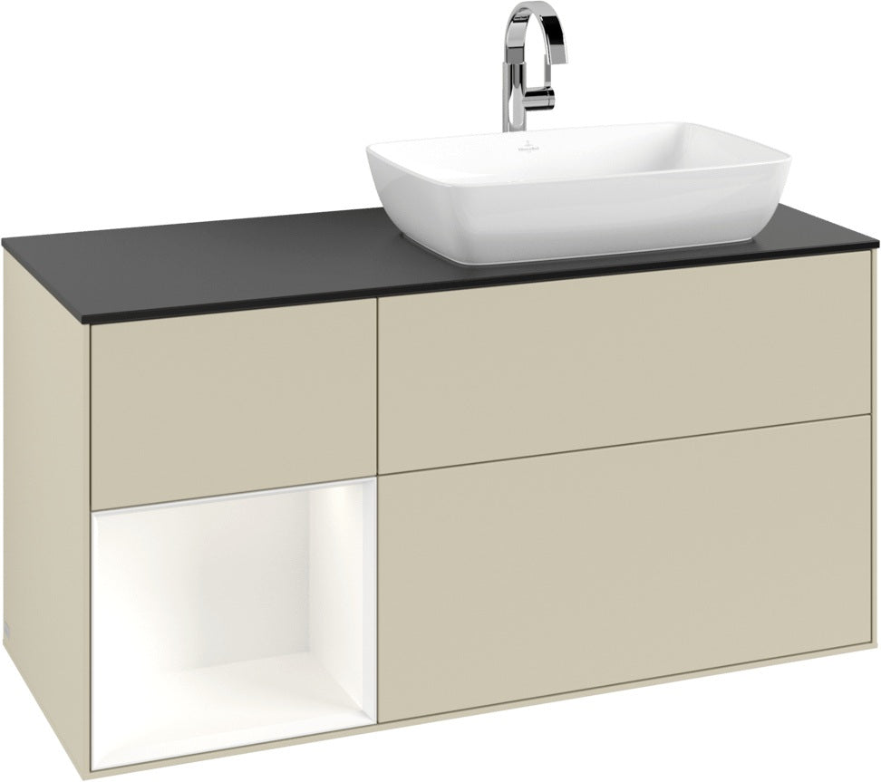 Villeroy & Boch Finion Waschtischunterschrank 1200 mm Glossy White Lacquer mit Beleuchtung