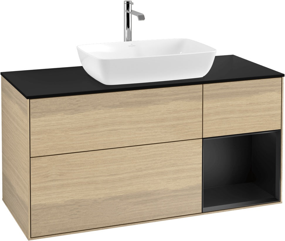 Villeroy & Boch Finion Waschbeckenunterschrank 1200 mm Glossy White Lacquer mit Beleuchtung